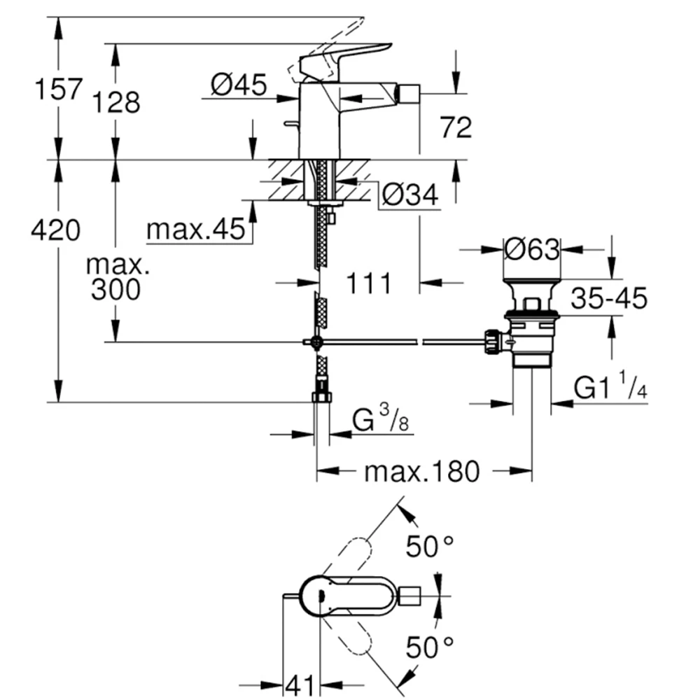 Grohe BauEdge Tek Kumandalı Bide Bataryası - 23331000 Hemen Al