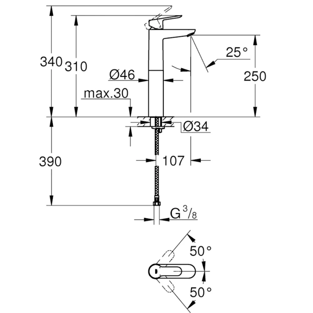 Grohe BauEdge Tek Kumandalı Lavabo Bataryası - 23761000 Hemen Al