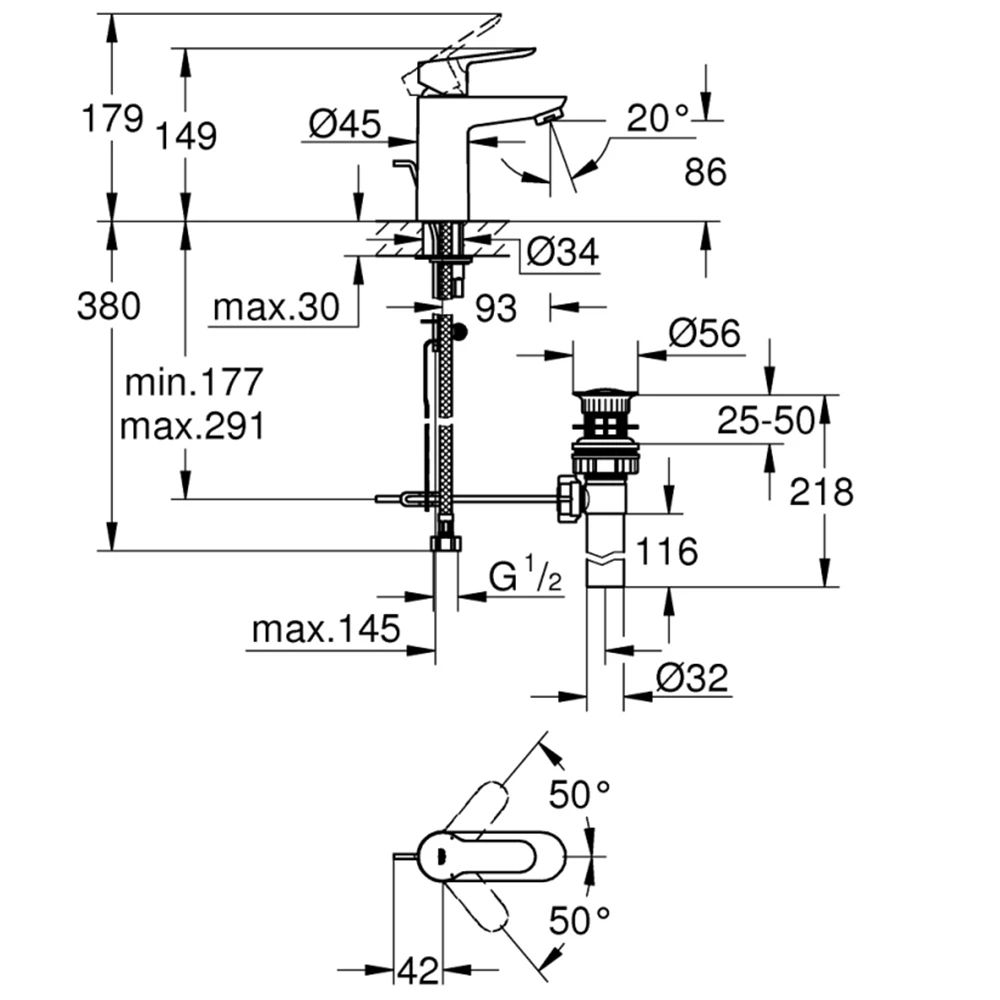 Grohe BauEdge Tek Kumandalı Lavabo Bataryası - 32819000 Hemen Al