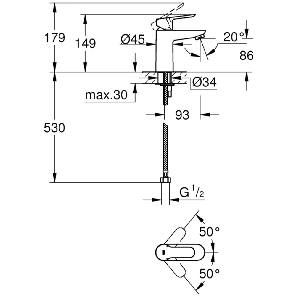 Grohe BauEdge Tek Kumandalı Lavabo Bataryası - 32858000 Hemen Al