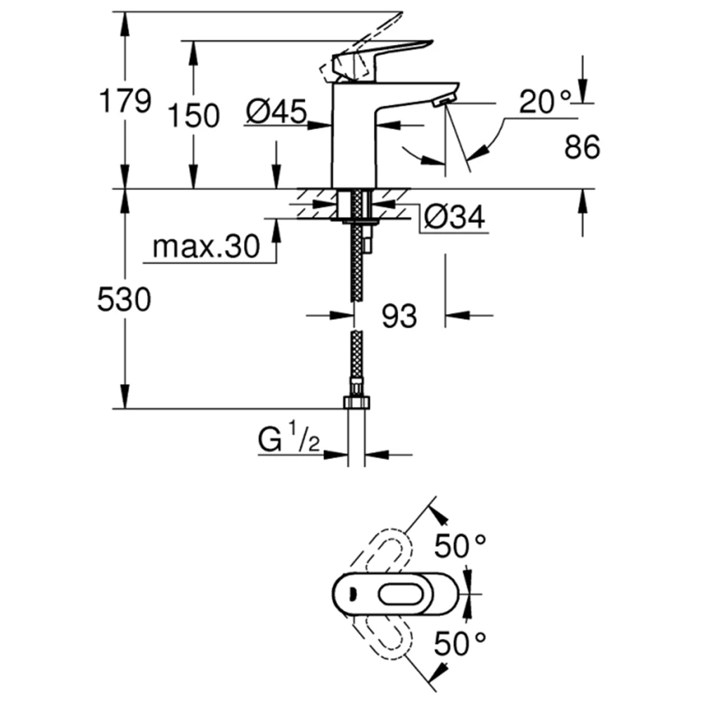 Grohe BauLoop Tek Kumandalı Lavabo Bataryası - 32854000 Hemen Al