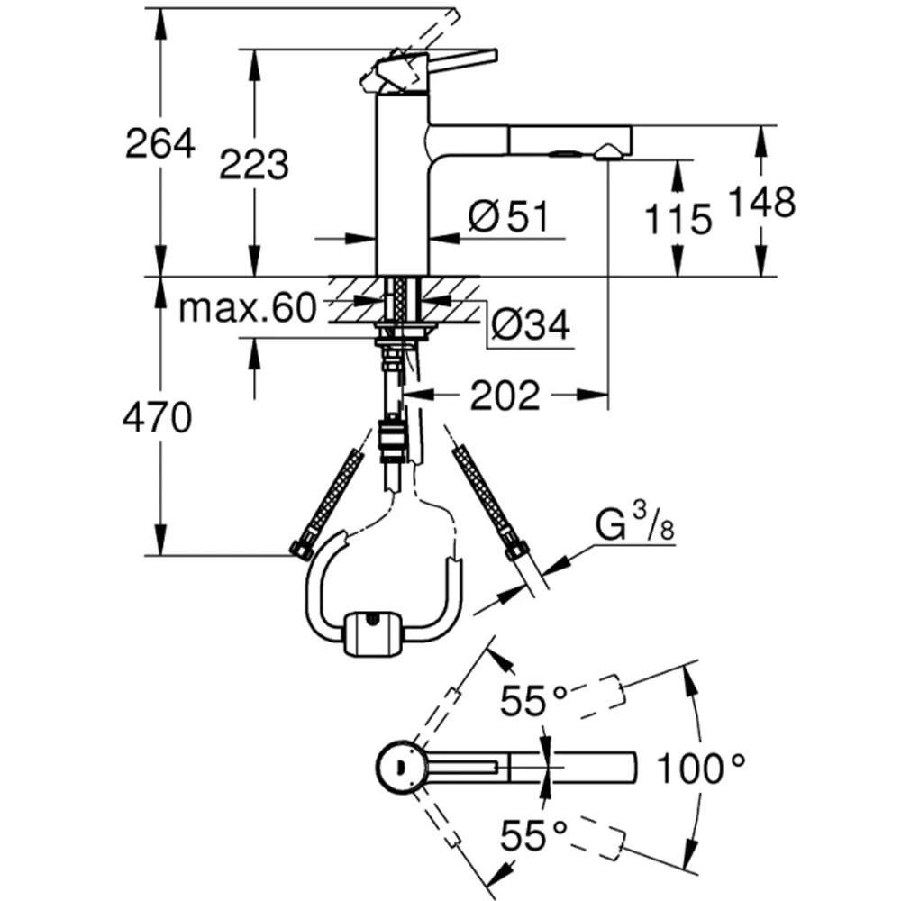 Grohe Concetto New Tek Kumandalı Eviye Bataryası - 30273DC1 Hemen Al