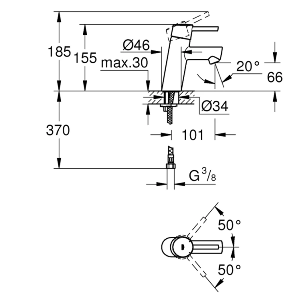 Grohe Concetto New Tek Kumandalı Lavabo Bataryası - 3224010E Hemen Al