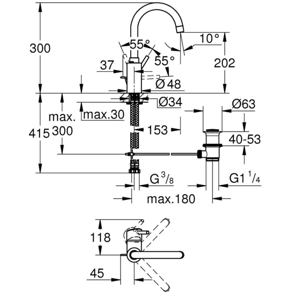 Grohe Concetto Tek Kumandalı Lavabo Bataryası - 32629002 Hemen Al