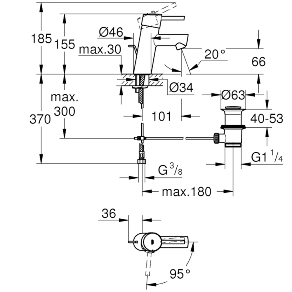 Grohe Concetto New Tek Kumandalı Lavabo Bataryası - 2338010E Hemen Al