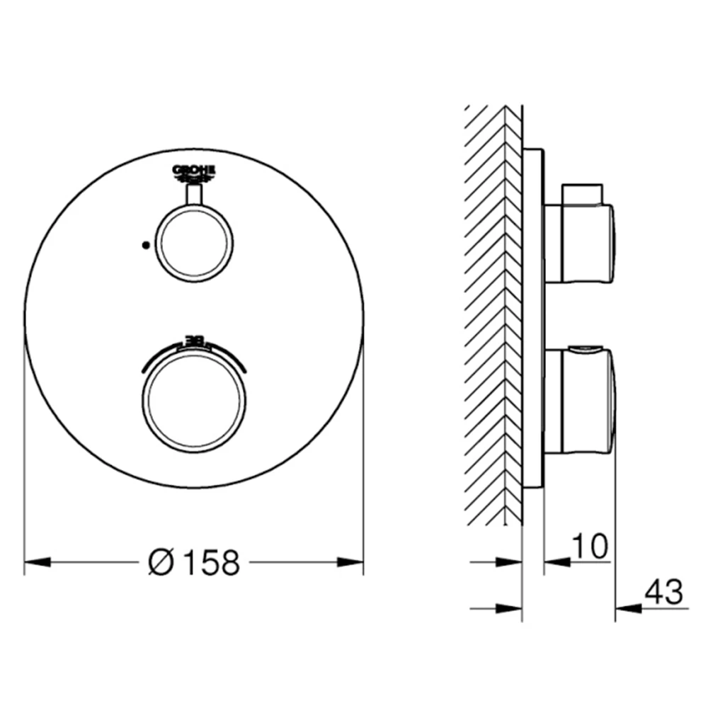 Grohe Grohtherm Convent. Concealed Termostatik Banyo-Duş Bataryası- 24076000 Hemen Al