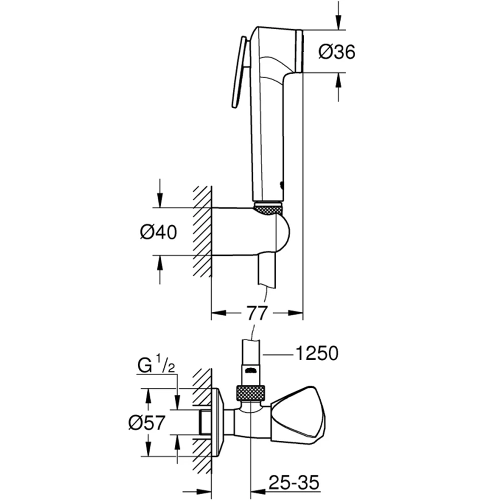 Grohe Empesta-F 1 Akışlı Taharet Spreyi Duvardan Askılı Set - 27514001 Hemen Al