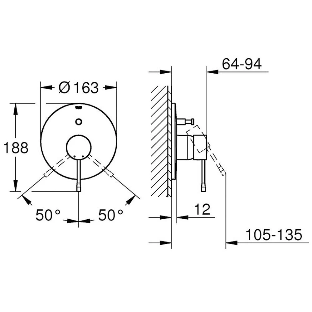 Grohe Essence New Sert Grafik Ankastre Banyo Bataryası - 19285A01 Hemen Al