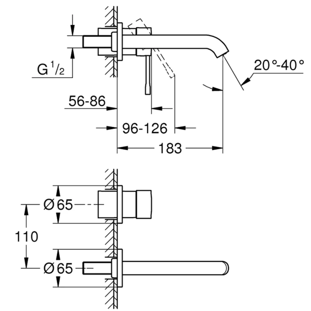 Grohe Essence New İki Delikli Ankastre Lavabo Bataryası - 29192001 Hemen Al