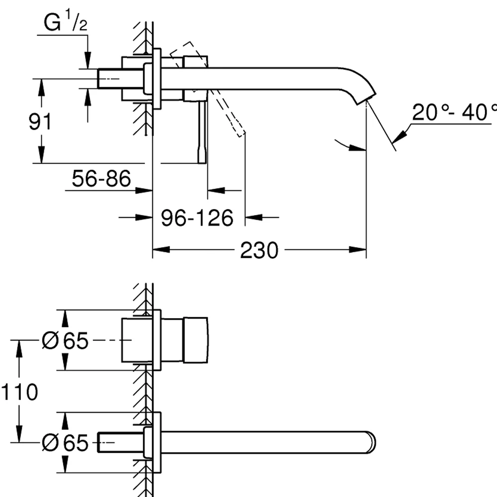 Grohe Essence New İki Delikli Ankastre Lavabo Bataryası - 29193001 Hemen Al