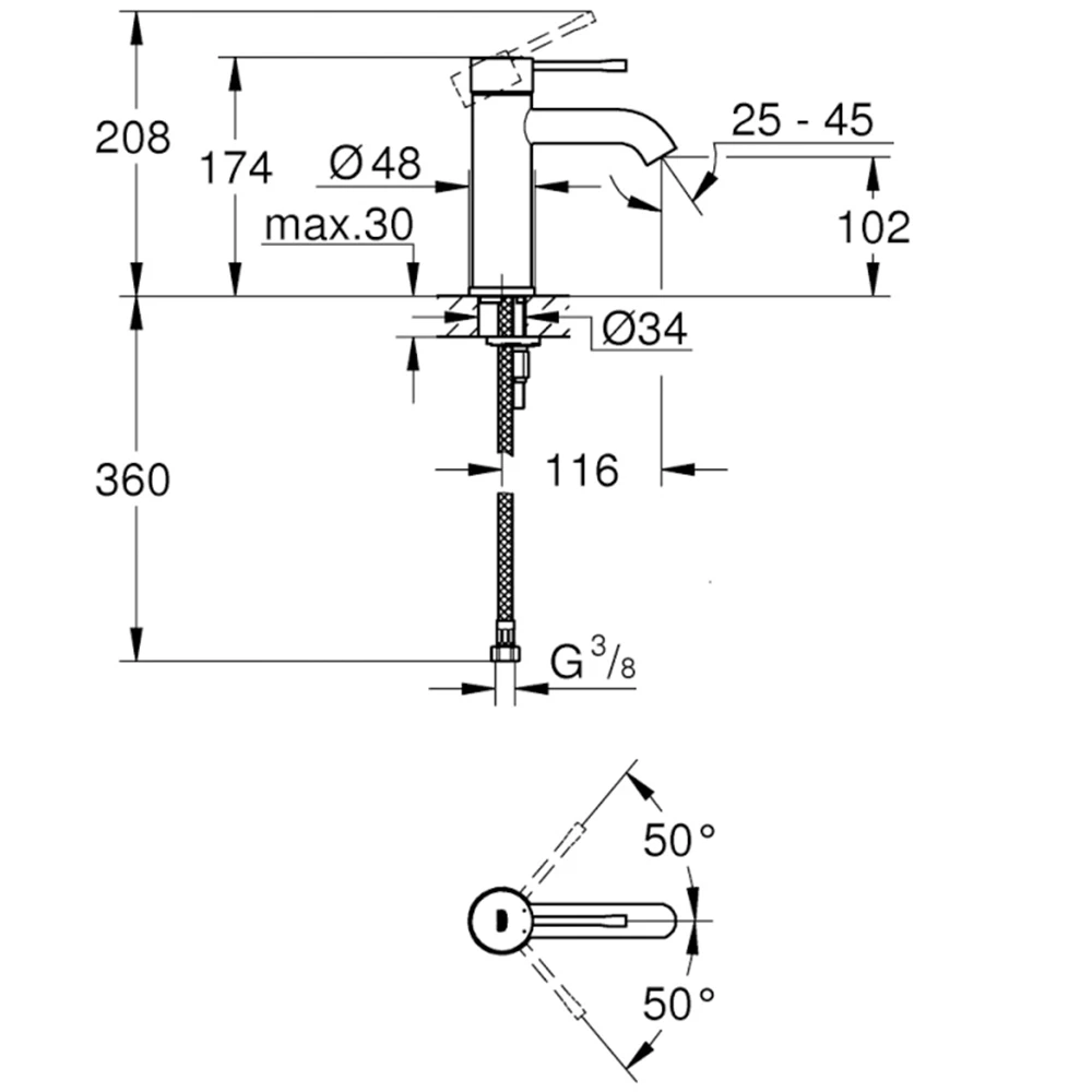 Grohe Essence New Tek Kumandalı Altın Lavabo Bataryası - 23590GL1 Hemen Al