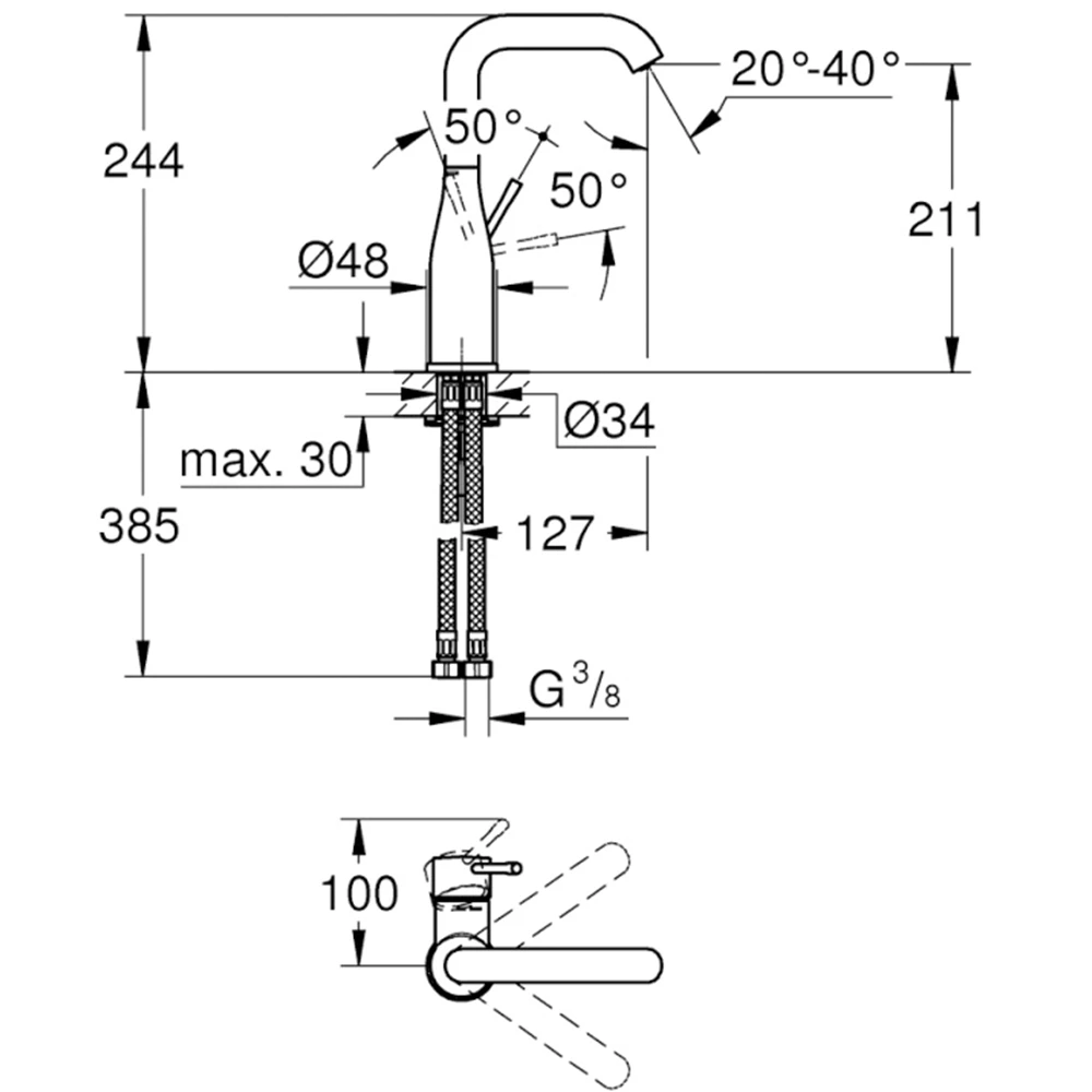 Grohe Essence New Tek Kumandalı Lavabo Bataryası - 23541001 Hemen Al