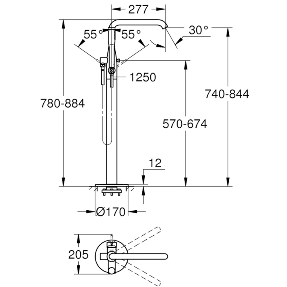 Grohe Essence New Yerden Küvet Bataryası - 23491001 Hemen Al