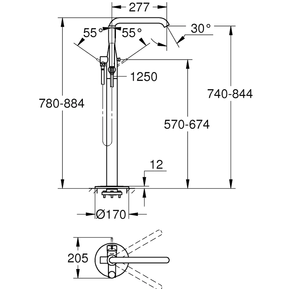 Grohe Essence New Yerden Küvet Bataryası - 25248001 Hemen Al