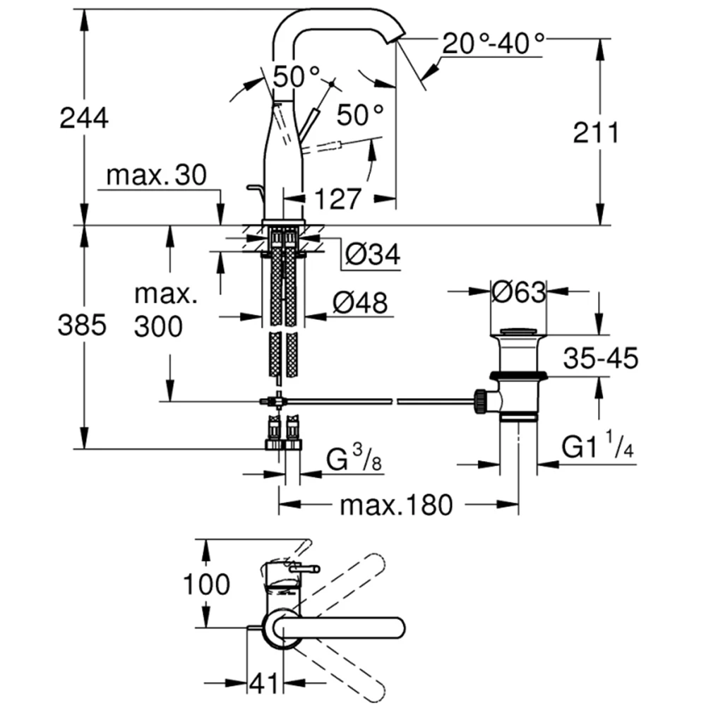 Grohe  Essence Tek Kumandalı Lavabo Bataryası - 32628DC1 Hemen Al