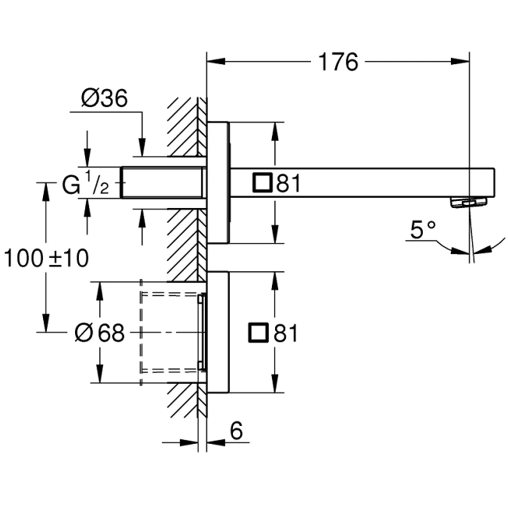 Grohe Eurocube E Tek Su Girişli Ankastre Fotoselli Lavabo Bataryası - 36442000 Hemen Al