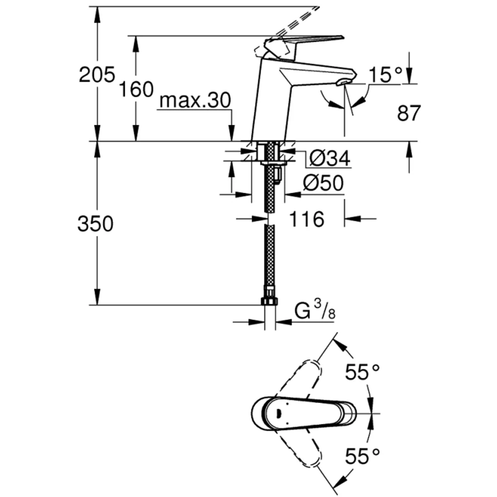 Grohe Eurodisc Cosmopolitan Tek Kumandalı Lavabo Bataryası - 3246920E Hemen Al