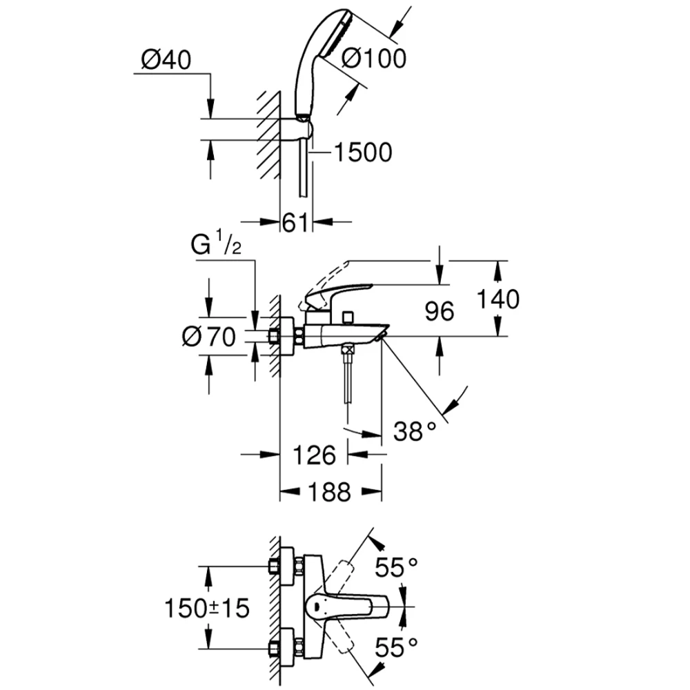 Grohe Eurosmart 2021 Tek Kumandalı Banyo Bataryası - 33302003 Hemen Al