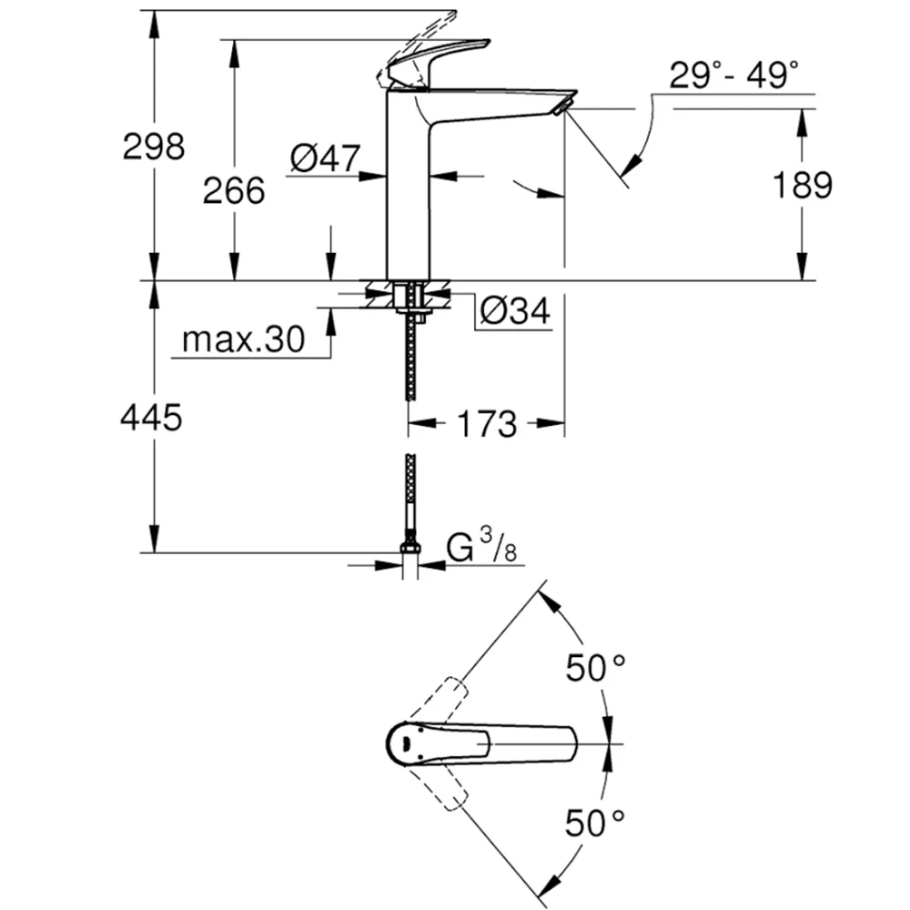 Grohe Eurosmart 2021 Tek Kumandalı Lavabo Bataryası - 23971003 Hemen Al