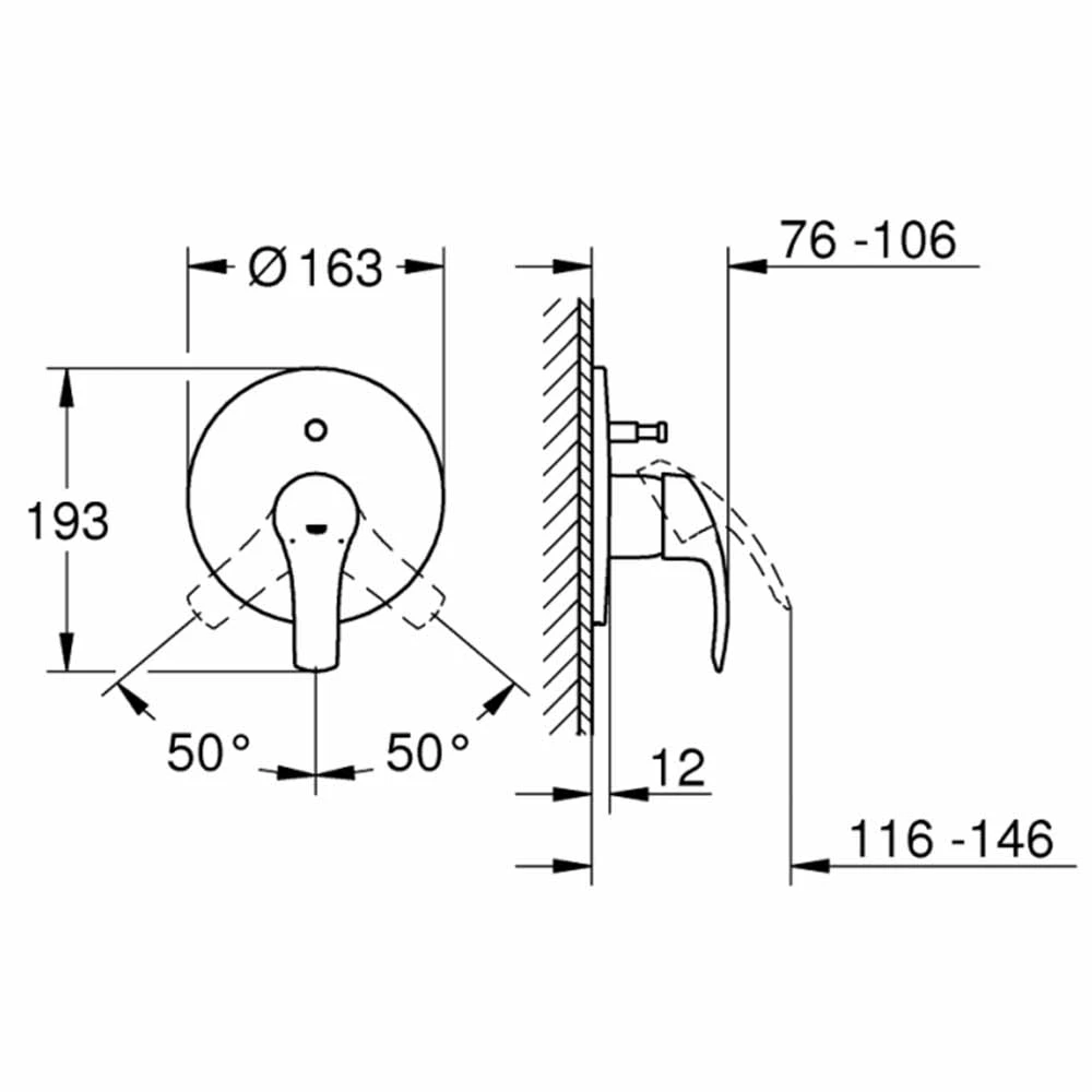 Grohe Eurosmart Ankastre Banyo-Duş Bataryası - 19450002 Hemen Al