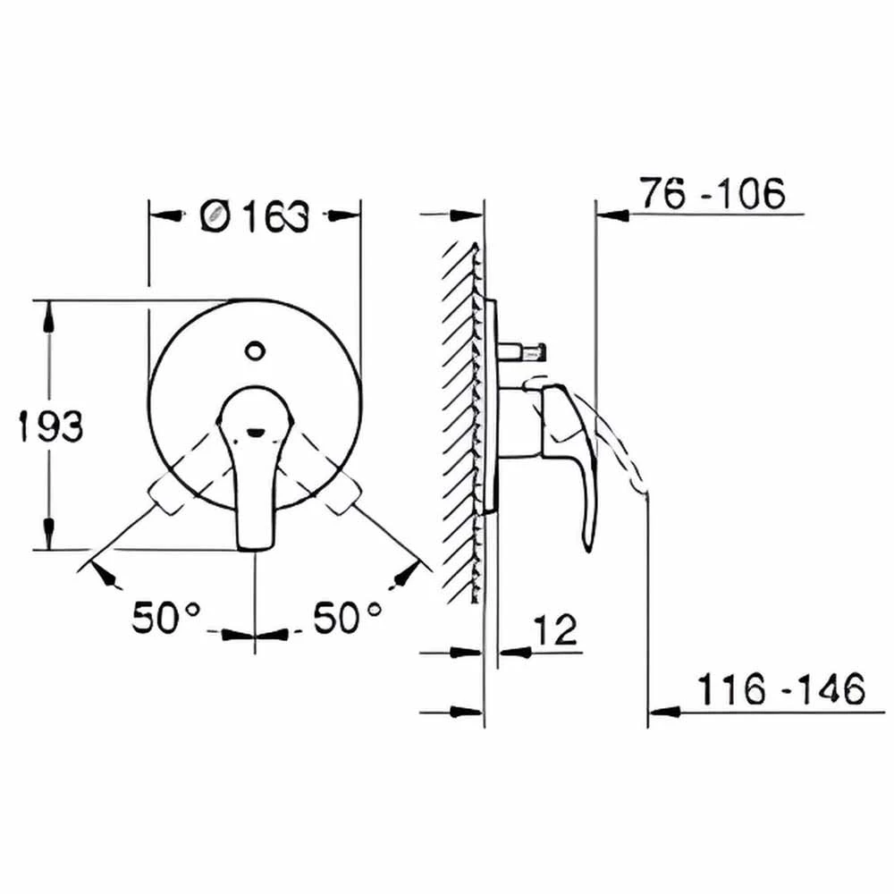 Grohe Eurosmart Siyah Ankastre Banyo-Duş Bataryası - 194502433 Hemen Al