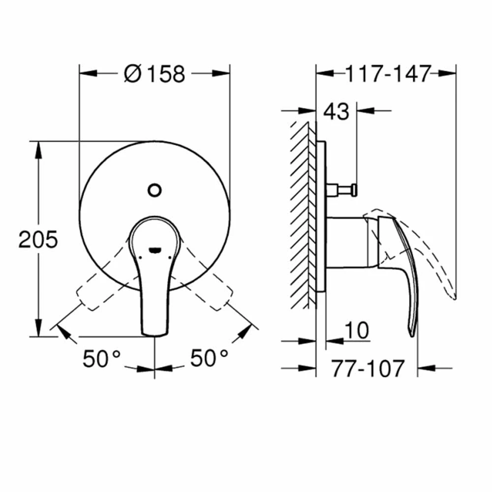 Grohe Eurosmart Ankastre Banyo-Duş Bataryası - 24043002 Hemen Al