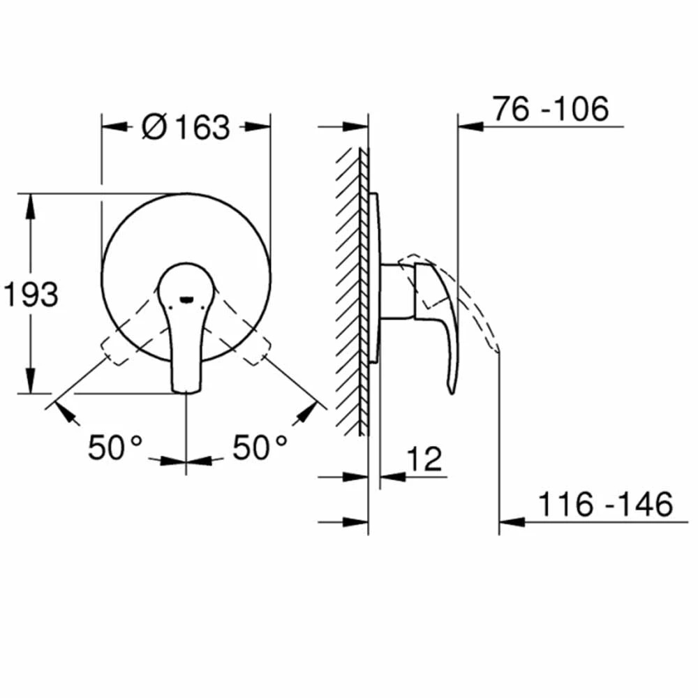 Grohe Eurosmart Ankastre Duş Bataryası - 19451002 Hemen Al