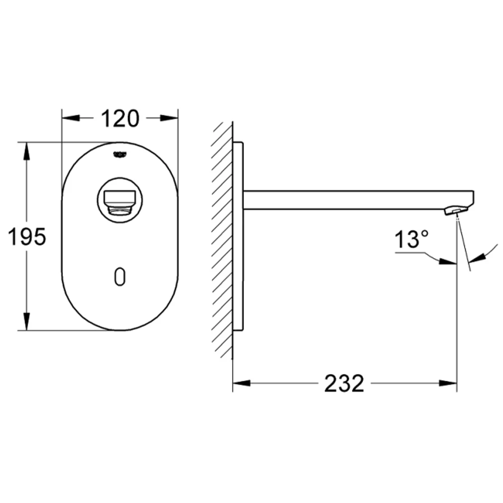 Grohe Eurosmart Cosmopolitan E Tek Su Girişli Ankastre Fotoselli Lavabo Bataryası - 36334SD0 Hemen Al