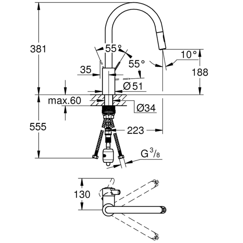 Grohe Concetto New Tek Kumandalı Eviye Bataryası - 31491000 Hemen Al