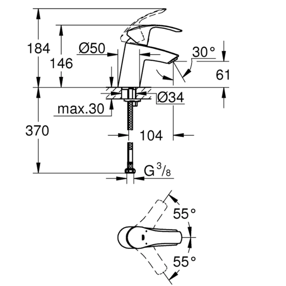 Grohe Eurosmart Tek Kumandalı Lavabo Bataryası - 32467002 Hemen Al