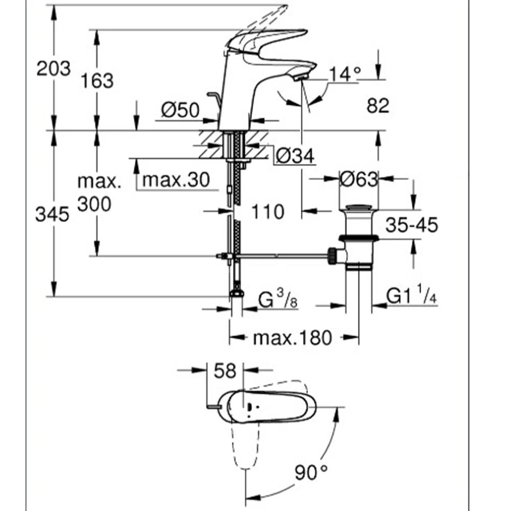 Grohe Eurostyle 2015 Solid Tek Kumandalı Lavabo Bataryası - 23709003 Hemen Al