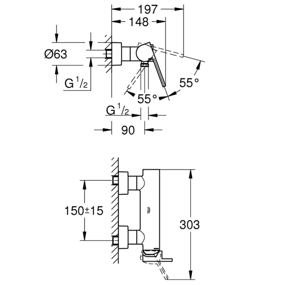 Grohe GROHE Plus 2019 Tek Kumandalı Nikel Duş Bataryası - 33577AL3 Hemen Al