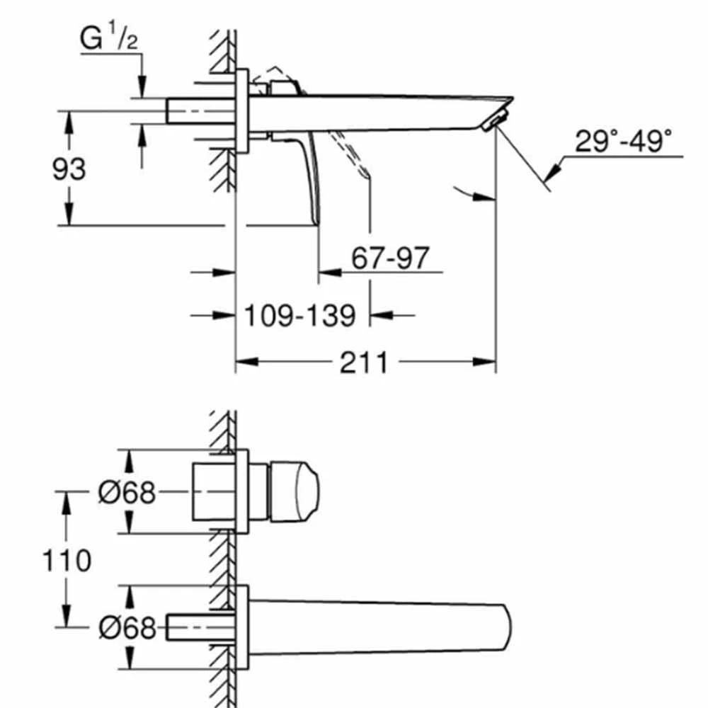 Grohe Grohe Eurosmart İki Delikli Ankastre Siyah  Lavabo Bataryası - 293382433 Hemen Al