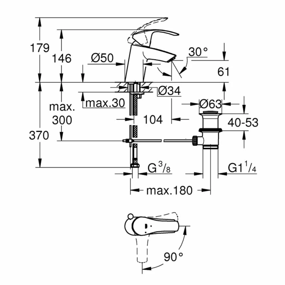 Grohe Eurosmart Ankastre Duş Bataryası - 24042002 Hemen Al