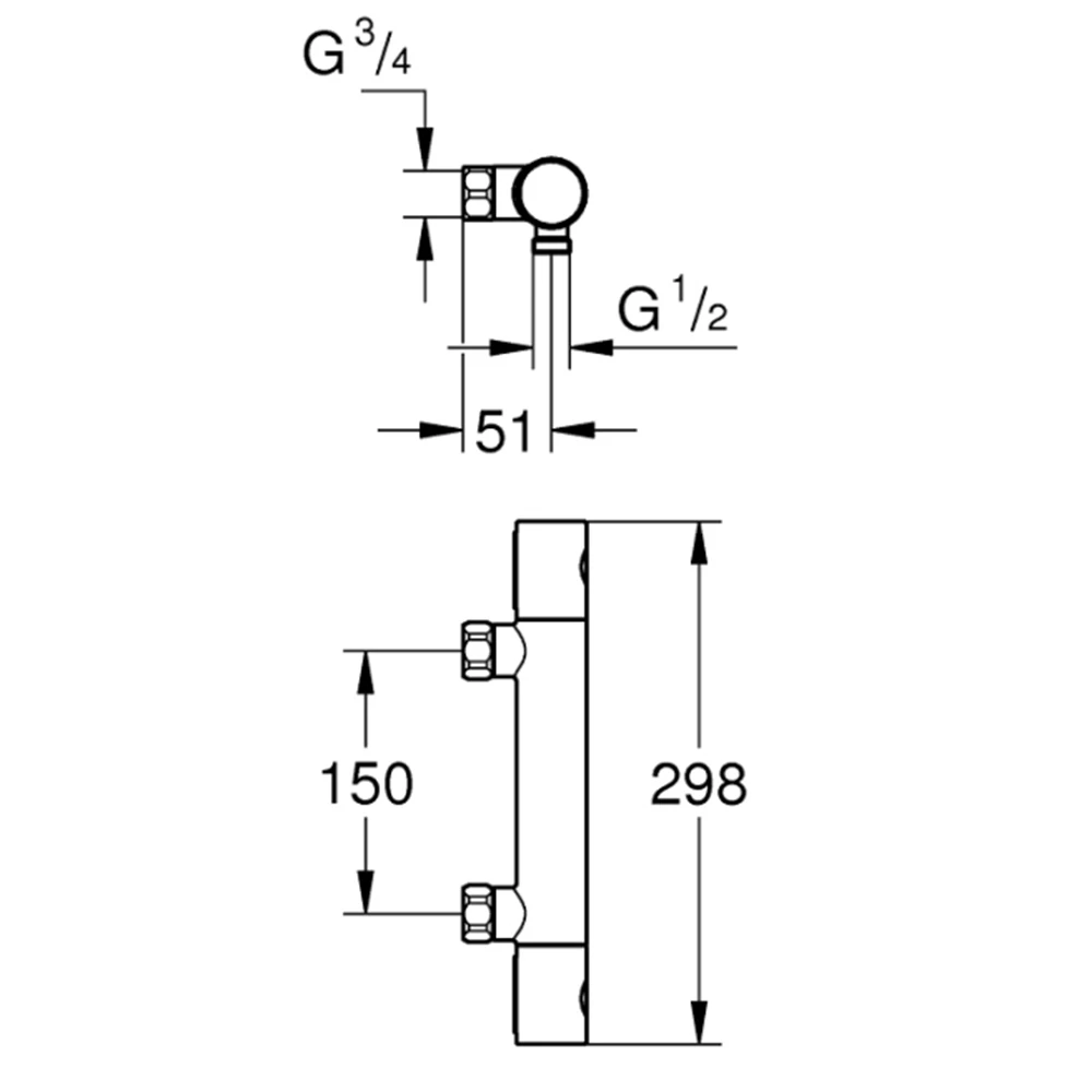 Grohe  Grohtherm 800 Cosmopolitan Termostatik Duş Bataryası - 34767000 Hemen Al