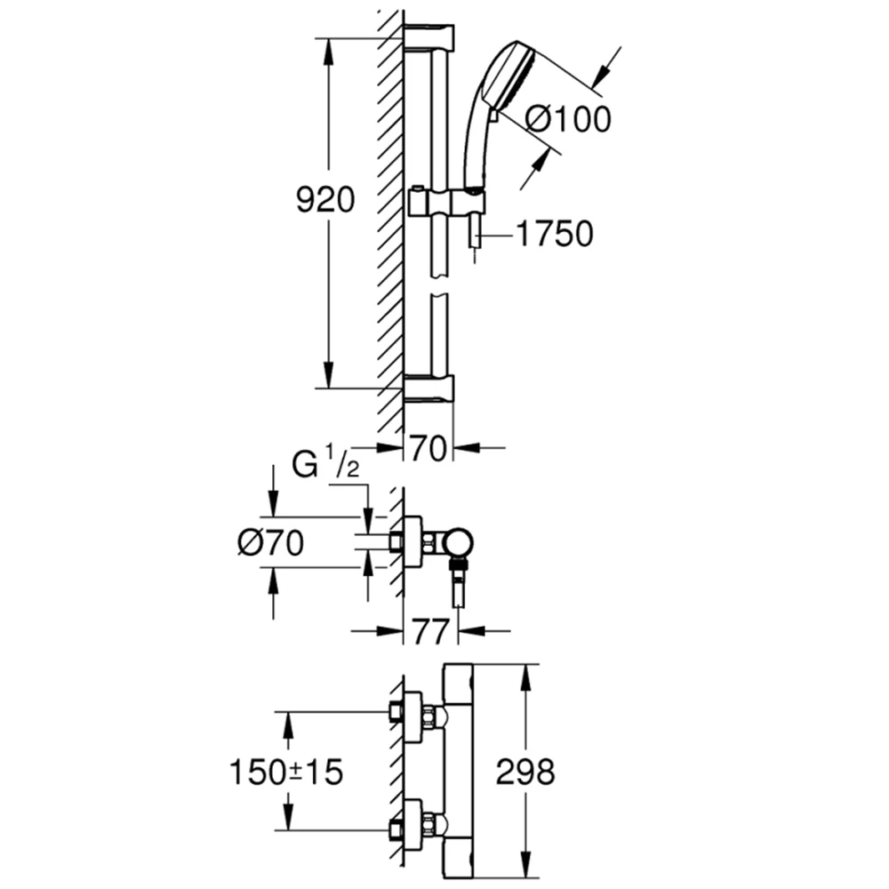 Grohe Grohtherm 800 Cosmopolitan Termostatik Duş Sistemi - 34769000 Hemen Al