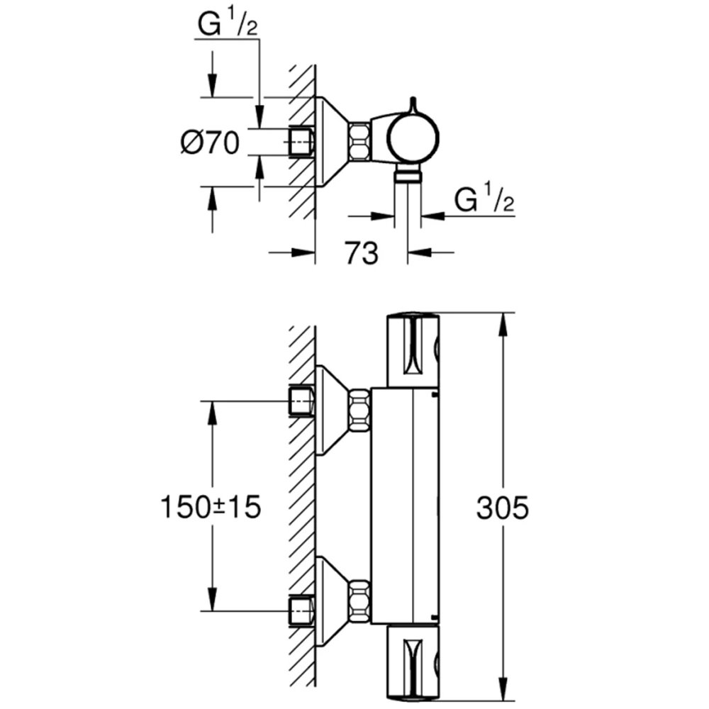 Grohe Grohtherm 800 Termostatik Duş Bataryası - 34558000 Hemen Al