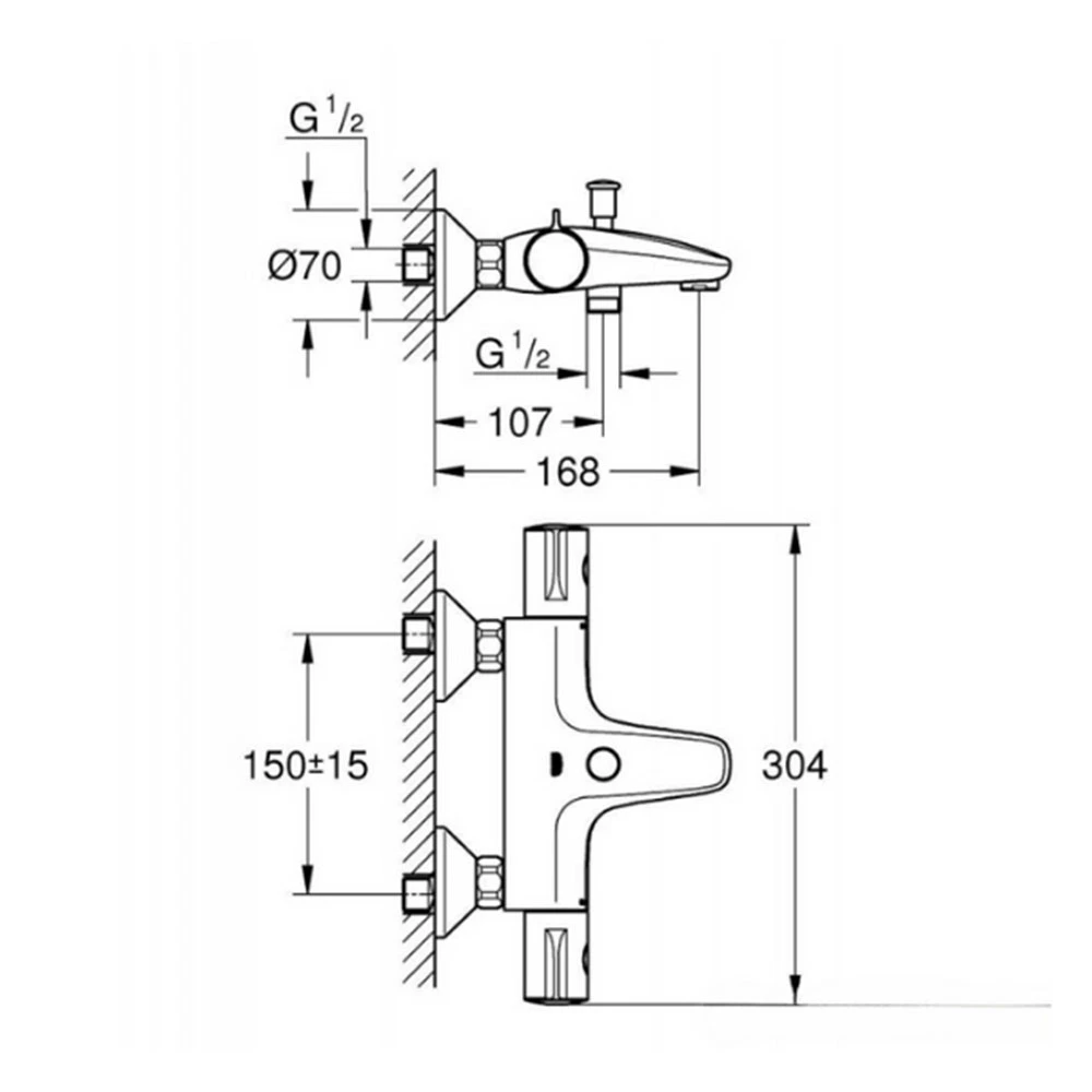 Grohe Grohtherm 800 Termostatik Siyah Banyo Bataryası - 1022032430 Hemen Al