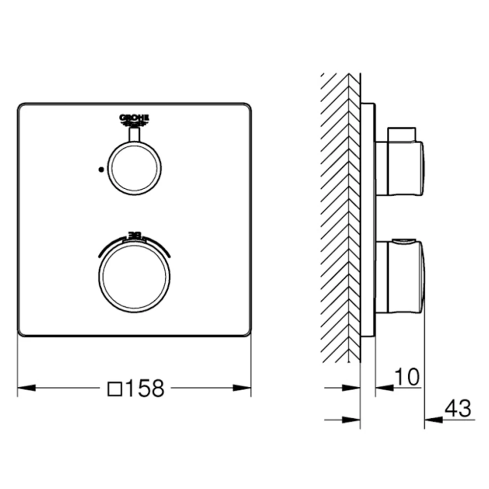 Grohe Grohtherm Convent. Concealed Termostatik Banyo-Duş Bataryası- 24079000 Hemen Al