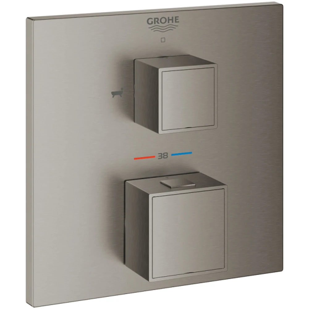 Grohe Grohtherm Cube Çift Yönlü Ankastre Nikel Termostatik Banyo Bataryası- 24155AL0 Hemen Al