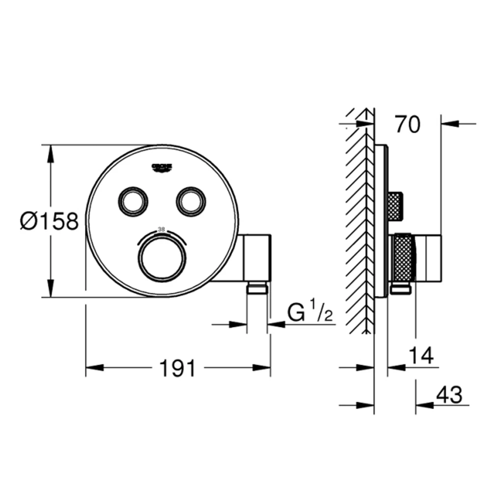 Grohe Grohtherm SmartControl Çift Valfli Akış Kontrollü Ankastre Termostatik Duş Bataryası - 29120000 Hemen Al