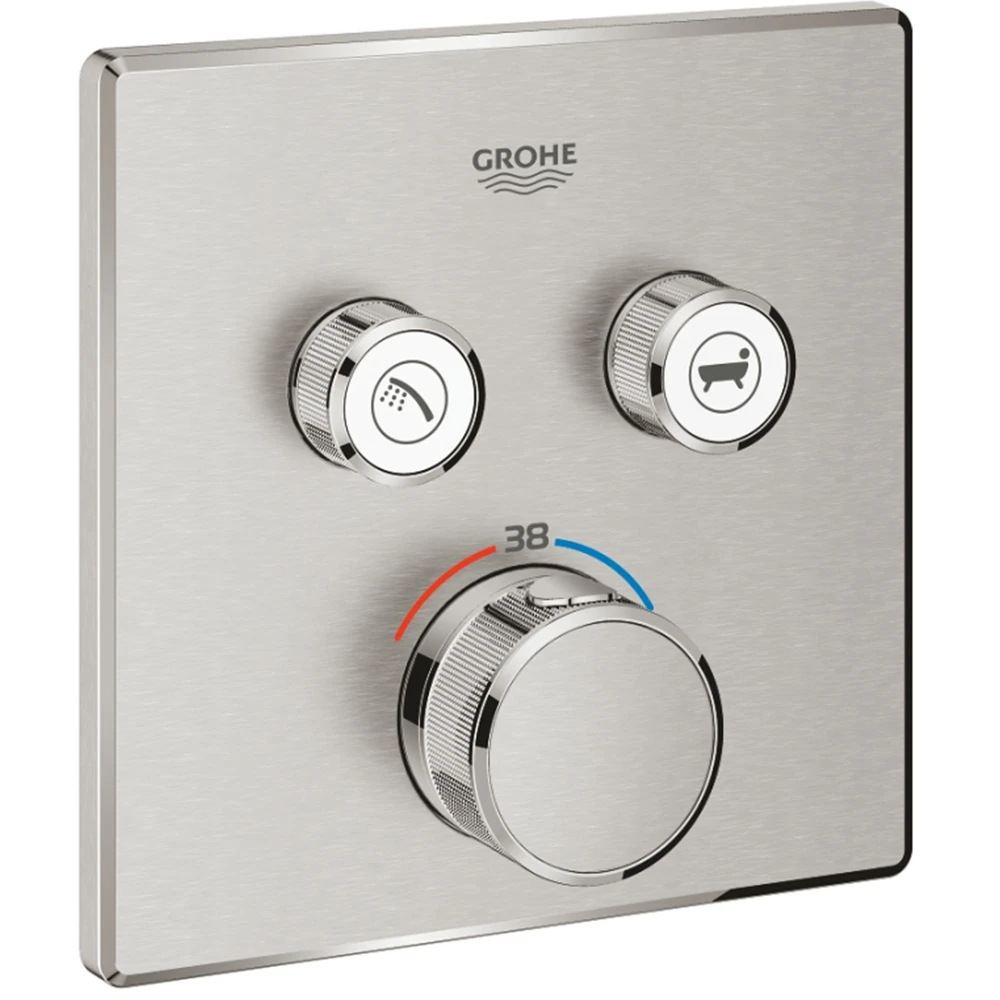 Grohe Grohtherm SmartControl Çift Valfli Akış Kontrollü Ankastre Termostatik Duş Bataryası - 29124DC0 Hemen Al