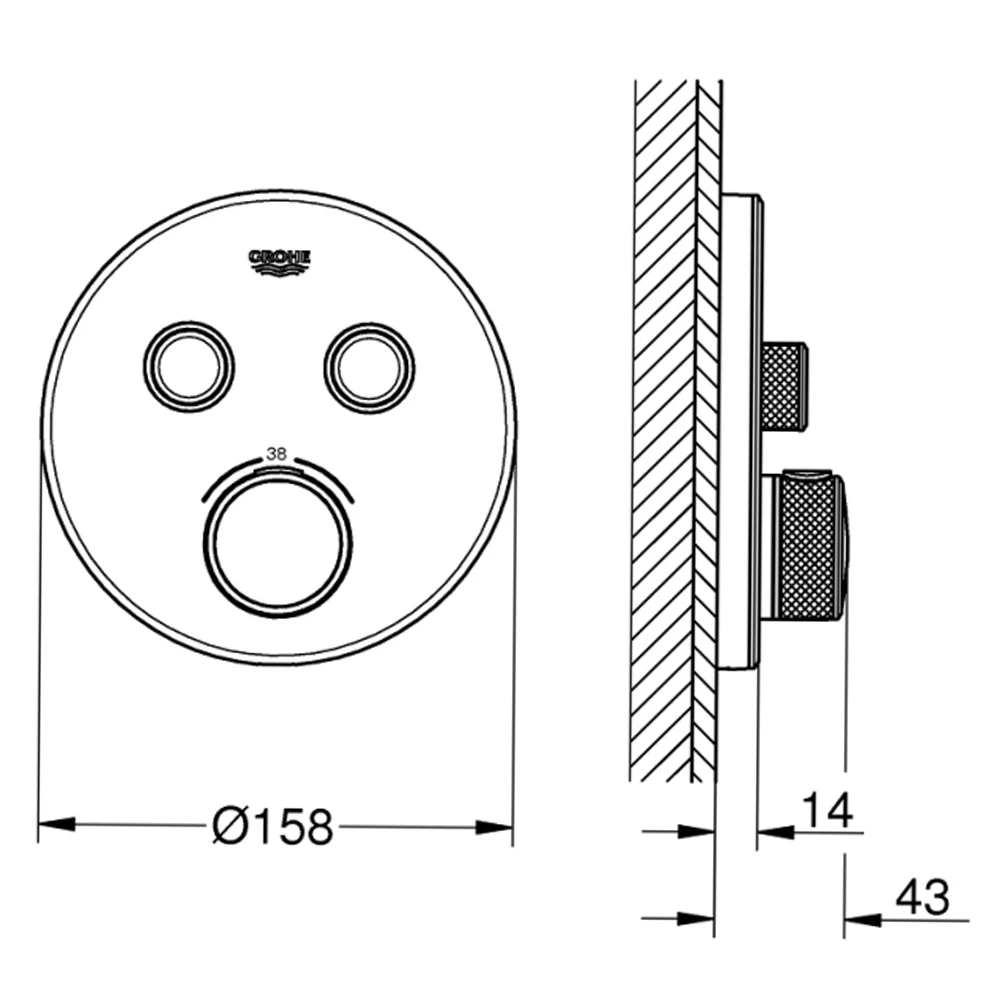 Grohe Grohtherm SmartControl Çift Valfli Akış Kontrollü Ankastre Termostatik Duş Bataryası - 29151LS0 Hemen Al