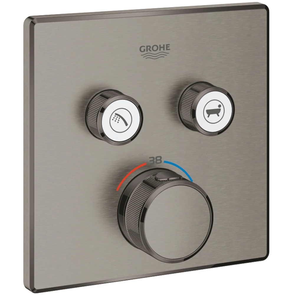 Grohe Grohtherm SmartControl Çift Valfli Akış Kontrollü Nikel Ankastre Termostatik Duş Bataryası - 29124AL0 Hemen Al