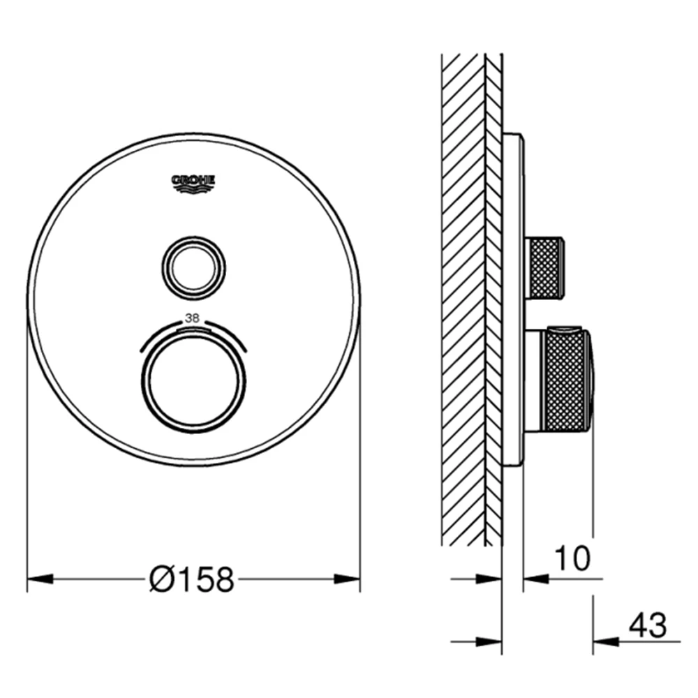 Grohe Grohtherm SmartControl Tek Valfli Akış Kontrollü Ankastre Termostatik Duş Bataryası - 29118DC0 Hemen Al