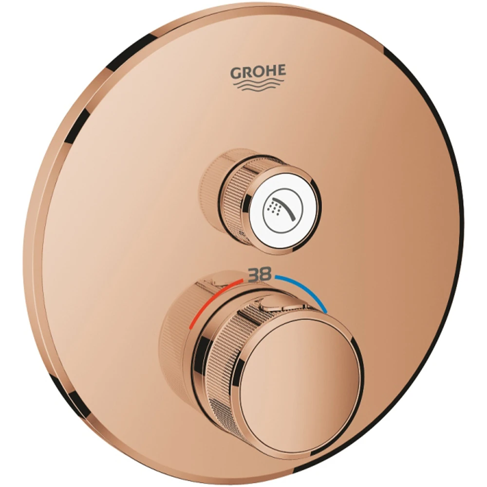 Grohe Grohtherm SmartControl Tek Valfli Akış Kontrollü Rose Gold Ankastre Termostatik Duş Bataryası - 29118DA0 Hemen Al