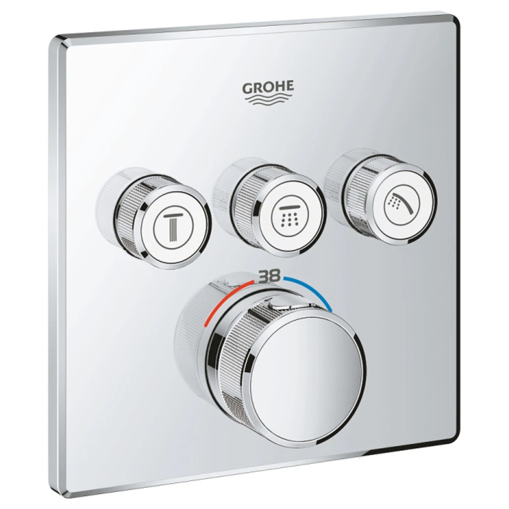 Grohe Grohtherm SmartControl Üç valfli Akış Kontrollü Ankastre Termostatik Duş Bataryası - 29126000 Hemen Al