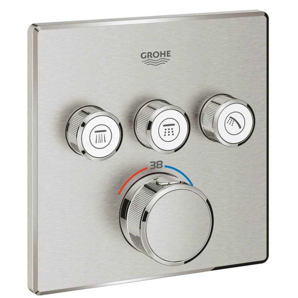 Grohe Grohtherm SmartControl Üç valfli Akış Kontrollü Ankastre Termostatik Duş Bataryası - 29126DC0 Hemen Al