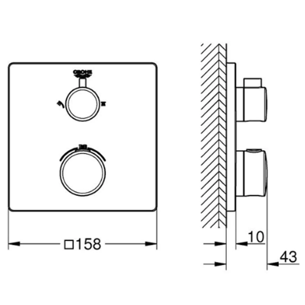 Grohe Grohtherm Termostatik Siyah Banyo-Duş Bataryası - 1022092430 Hemen Al