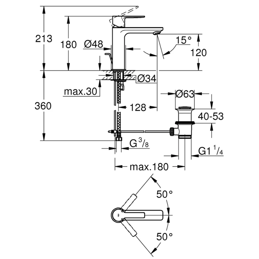 Grohe Lineare New Tek Kumandalı Lavabo Bataryası - 32114001 Hemen Al